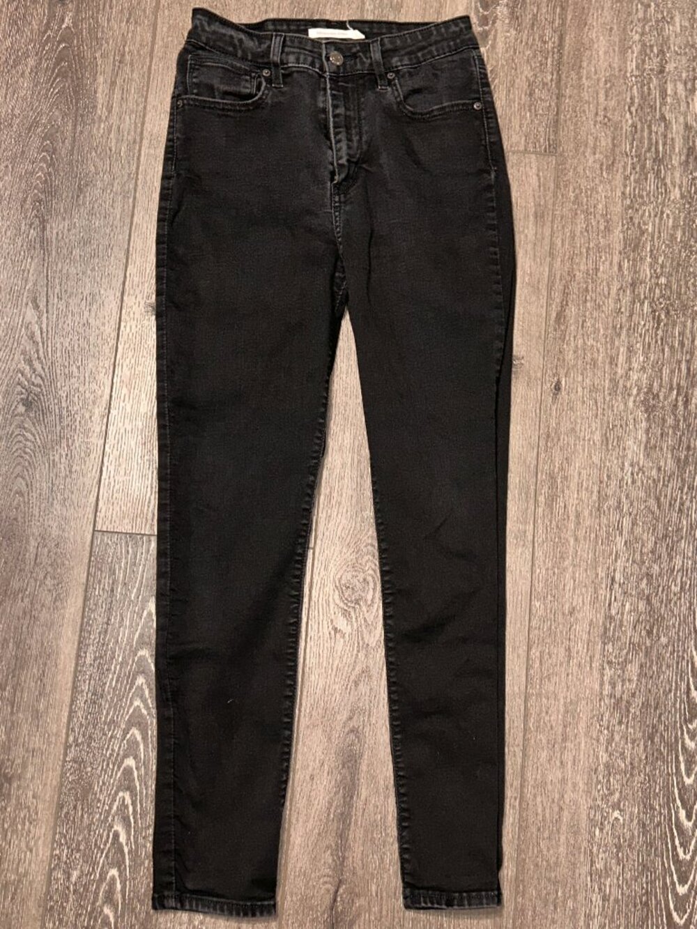 Levis 721 High-Rise Skinny Jeans Womens 28x27 Black Stretch Slim Fit Pants Denim